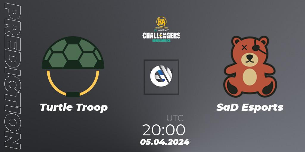 Turtle Troop vs SaD Esports: Match Prediction. 05.04.2024 at 20:00, VALORANT, VALORANT Challengers 2024: North America Split 1