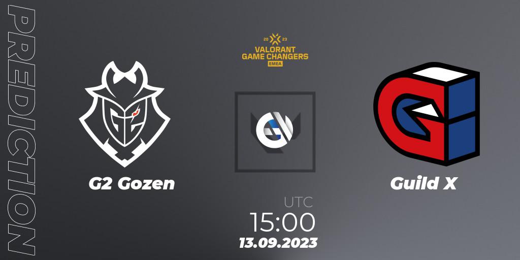 G2 Gozen vs Guild X: Match Prediction. 13.09.2023 at 15:00, VALORANT, VCT 2023: Game Changers EMEA Stage 3 - Group Stage
