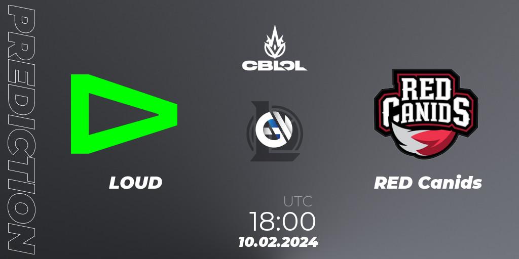 LOUD vs RED Canids: Match Prediction. 10.02.24, LoL, CBLOL Split 1 2024 - Group Stage
