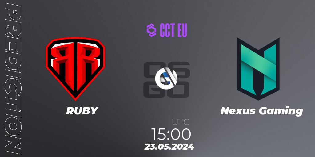 RUBY vs Nexus Gaming: Match Prediction. 23.05.2024 at 15:05, Counter-Strike (CS2), CCT Season 2 Europe Series 4