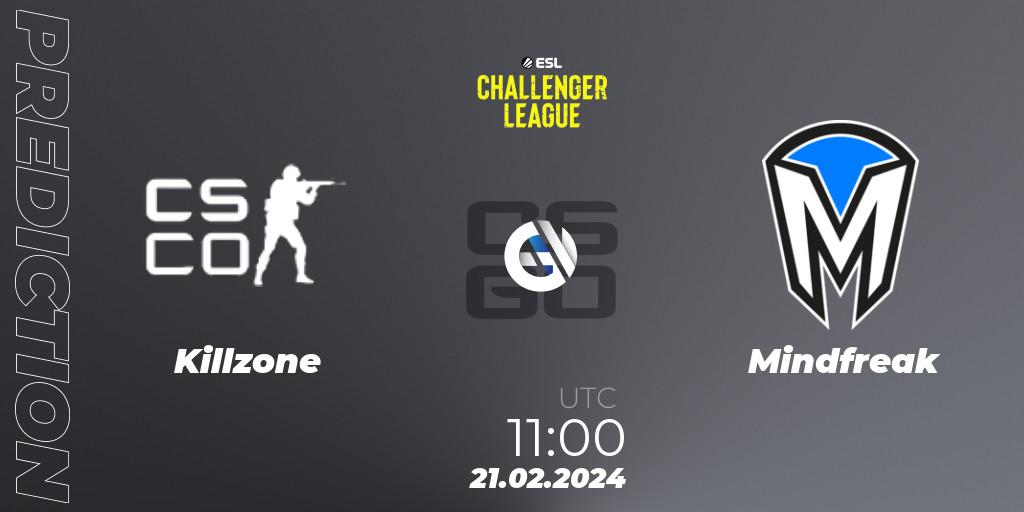 Killzone vs Mindfreak: Match Prediction. 21.02.2024 at 11:00, Counter-Strike (CS2), ESL Challenger League Season 47: Oceania