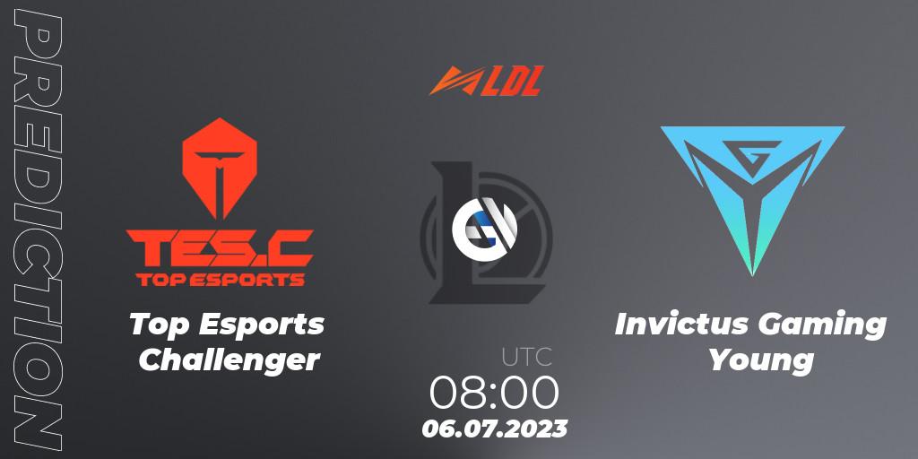 Top Esports Challenger vs Invictus Gaming Young: Match Prediction. 06.07.2023 at 08:00, LoL, LDL 2023 - Regular Season - Stage 3