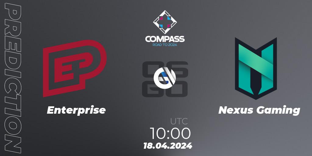 Enterprise vs Nexus Gaming: Match Prediction. 18.04.24, CS2 (CS:GO), YaLLa Compass Spring 2024