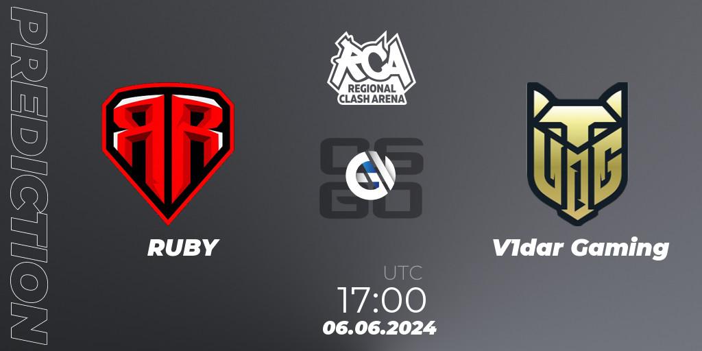 RUBY vs V1dar Gaming: Match Prediction. 06.06.2024 at 17:00, Counter-Strike (CS2), Regional Clash Arena CIS