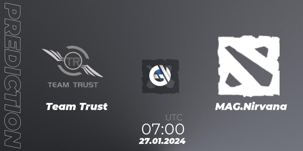 Team Trust vs MAG.Nirvana: Match Prediction. 27.01.2024 at 07:05, Dota 2, New Year Cup 2024