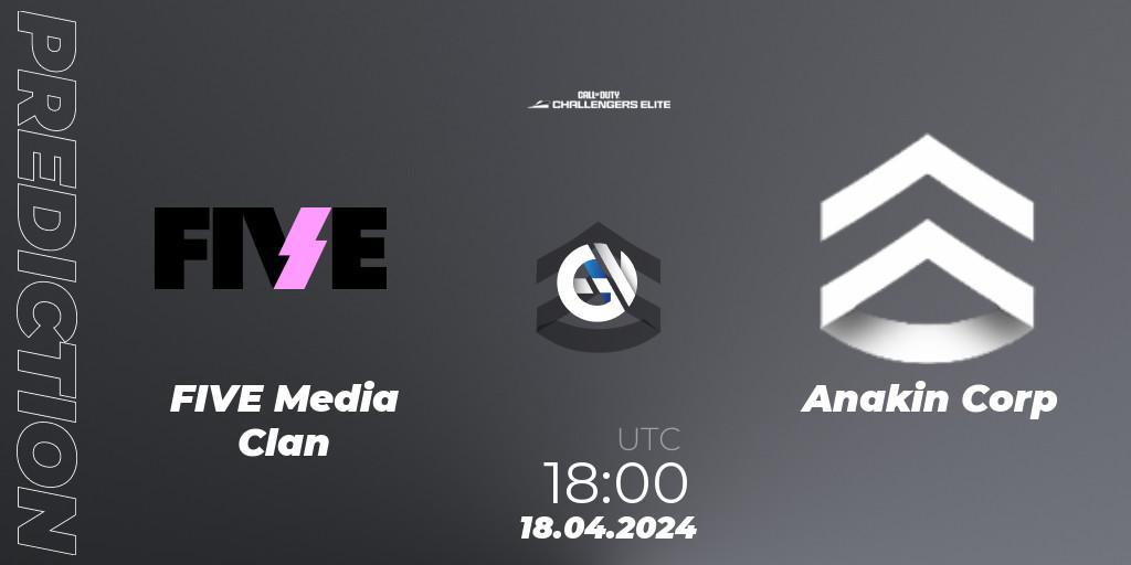 FIVE Media Clan vs Anakin Corp: Match Prediction. 18.04.2024 at 18:00, Call of Duty, Call of Duty Challengers 2024 - Elite 2: EU