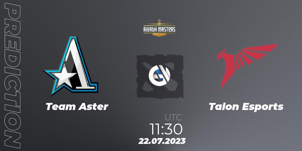 Team Aster vs Talon Esports: Match Prediction. 22.07.23, Dota 2, Riyadh Masters 2023 - Group Stage