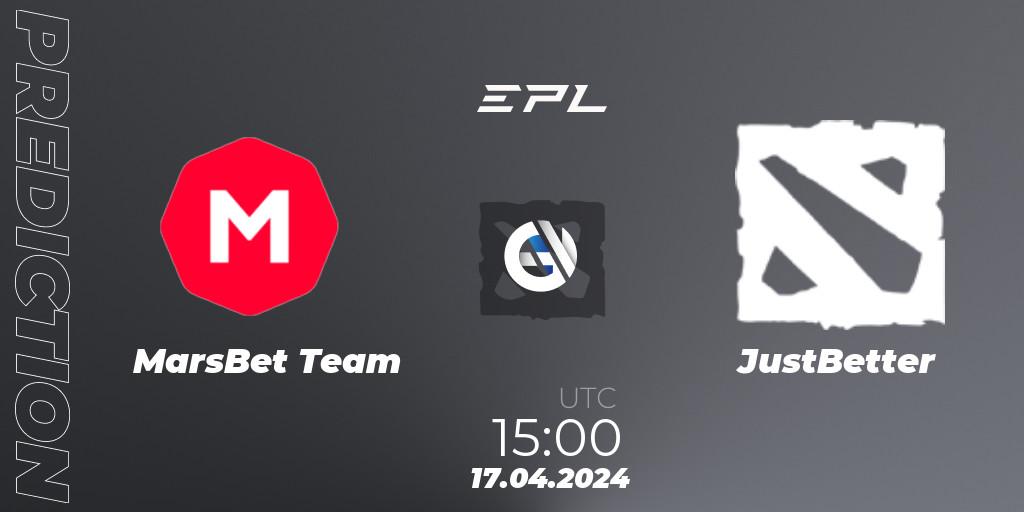 MarsBet Team vs JustBetter: Match Prediction. 17.04.24, Dota 2, European Pro League Season 17