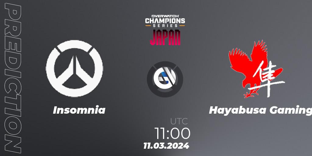 Insomnia vs Hayabusa Gaming: Match Prediction. 11.03.2024 at 12:00, Overwatch, Overwatch Champions Series 2024 - Stage 1 Japan