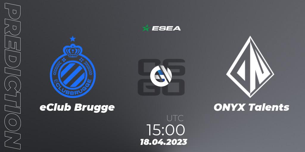 eClub Brugge vs ONYX Talents: Match Prediction. 24.04.2023 at 17:00, Counter-Strike (CS2), ESEA Season 45: Advanced Division - Europe