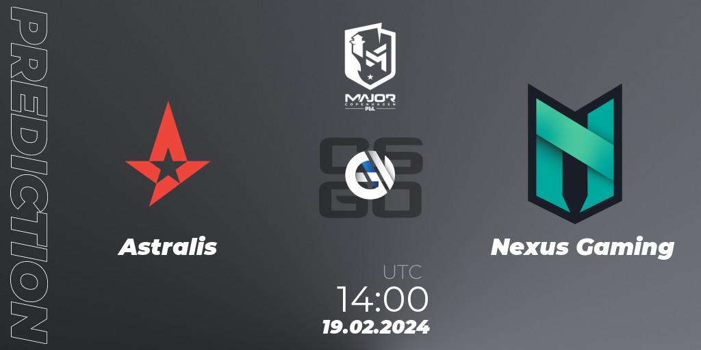 Astralis vs Nexus Gaming: Match Prediction. 19.02.24, CS2 (CS:GO), PGL CS2 Major Copenhagen 2024: European RMR B