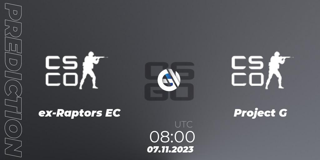 ex-Raptors EC vs Project G: Match Prediction. 07.11.2023 at 08:00, Counter-Strike (CS2), European Pro League Season 12: Division 2