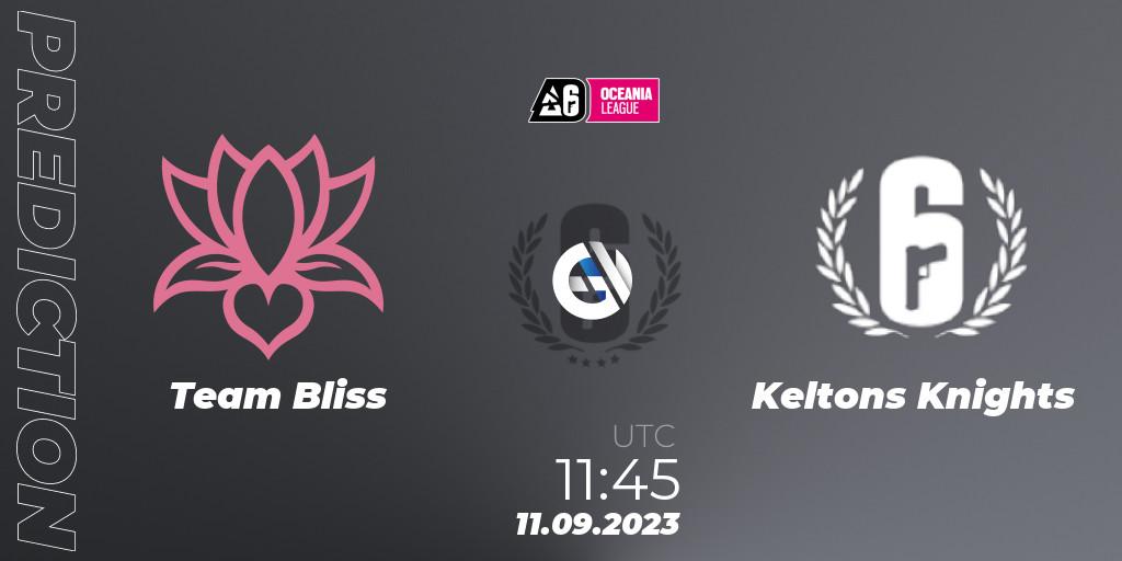 Team Bliss vs Keltons Knights: Match Prediction. 11.09.2023 at 11:45, Rainbow Six, Oceania League 2023 - Stage 2