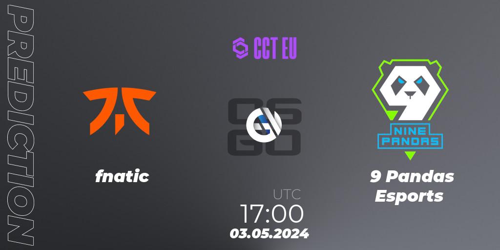 fnatic vs 9 Pandas Esports: Match Prediction. 03.05.2024 at 18:10, Counter-Strike (CS2), CCT Season 2 Europe Series 1