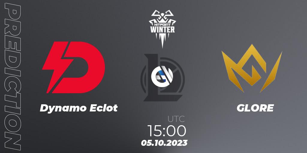 Dynamo Eclot vs GLORE: Match Prediction. 05.10.2023 at 15:00, LoL, Hitpoint Masters Winter 2023 - Playoffs