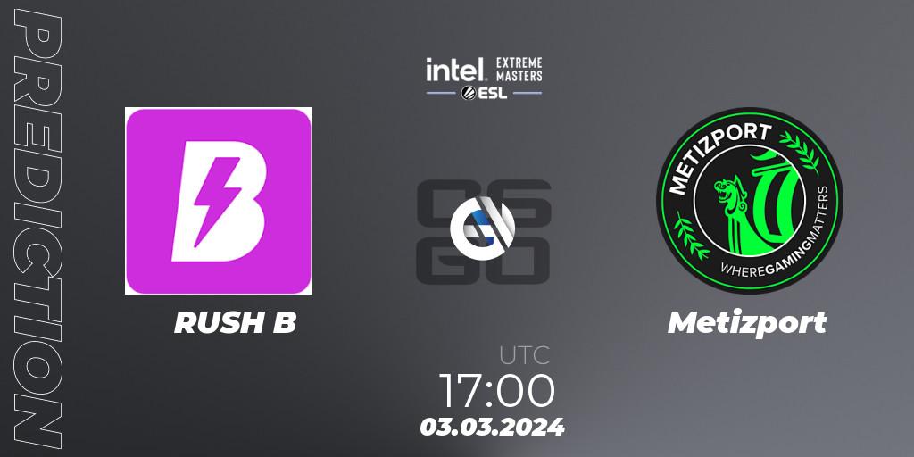 RUSH B vs Metizport: Match Prediction. 03.03.2024 at 17:00, Counter-Strike (CS2), Intel Extreme Masters Dallas 2024: European Open Qualifier #1