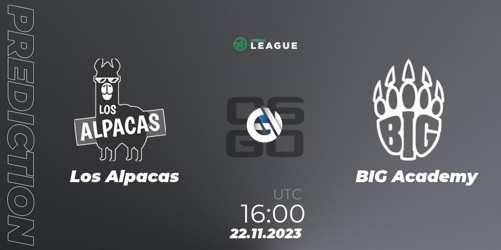 Los Alpacas vs BIG Academy: Match Prediction. 22.11.2023 at 16:00, Counter-Strike (CS2), ESEA Season 47: Advanced Division - Europe
