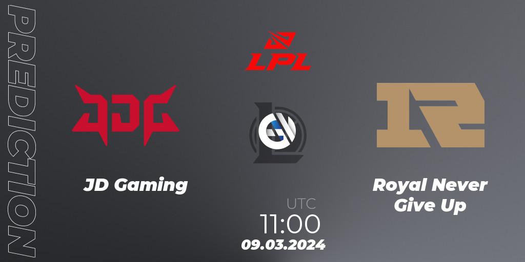 JD Gaming vs Royal Never Give Up: Match Prediction. 09.03.24, LoL, LPL Spring 2024 - Group Stage