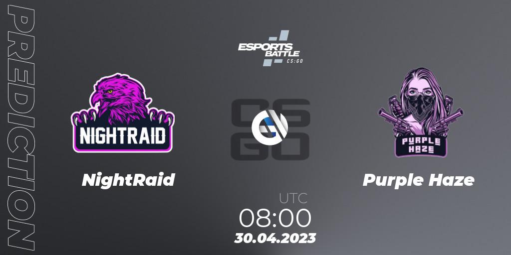 NightRaid vs Purple Haze: Match Prediction. 30.04.2023 at 08:30, Counter-Strike (CS2), ESportsBattle Season 17
