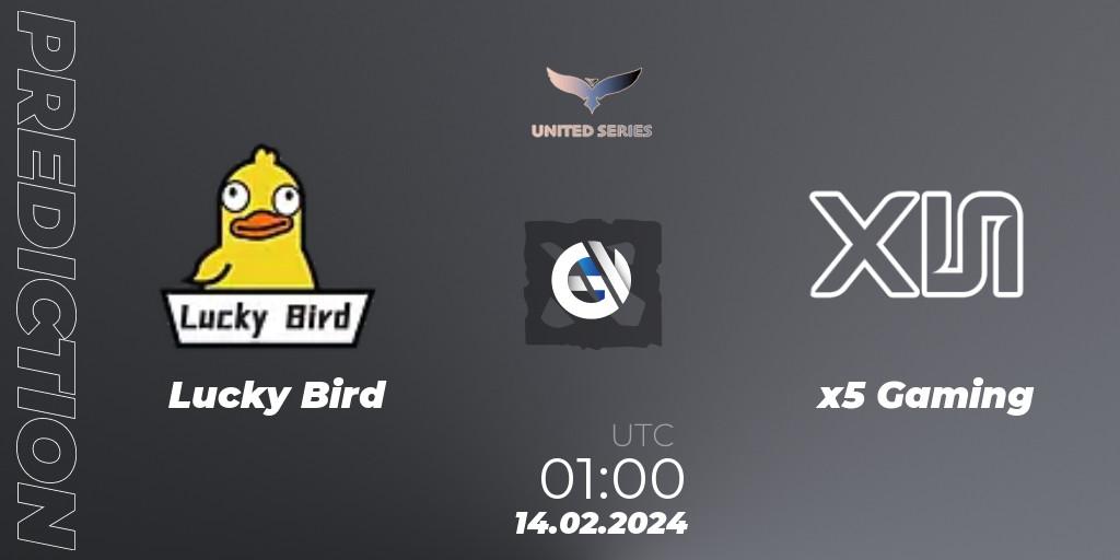 Lucky Bird vs x5 Gaming: Match Prediction. 14.02.24, Dota 2, United Series 1