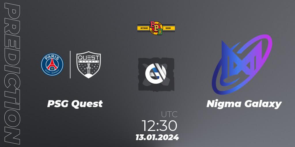 PSG Quest vs Nigma Galaxy: Match Prediction. 13.01.24, Dota 2, BetBoom Dacha Dubai 2024: MENA Closed Qualifier