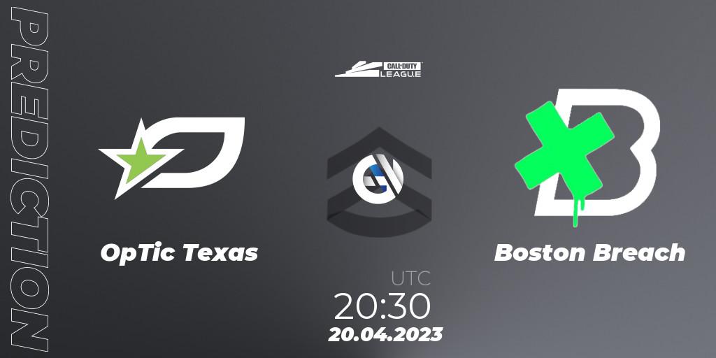 OpTic Texas vs Boston Breach: Match Prediction. 20.04.23, Call of Duty, Call of Duty League 2023: Stage 4 Major