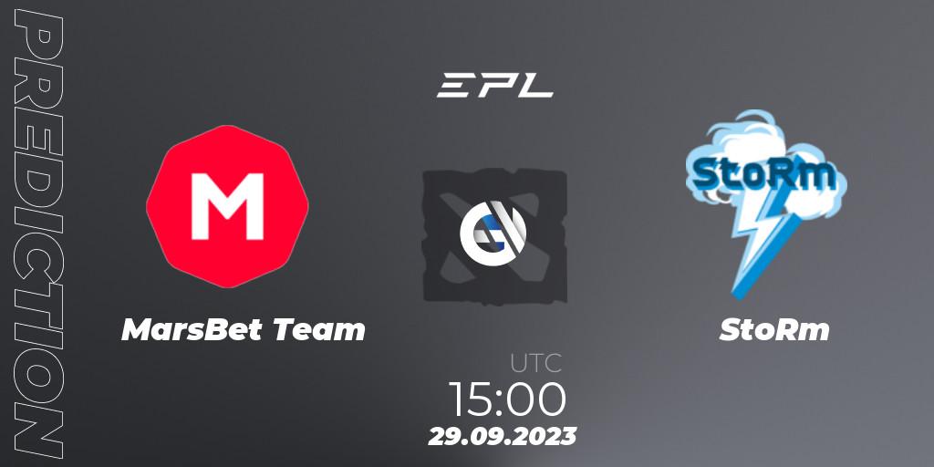 MarsBet Team vs StoRm: Match Prediction. 29.09.23, Dota 2, European Pro League Season 12