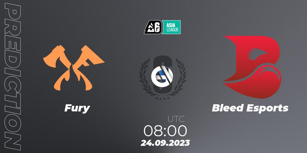 Fury vs Bleed Esports: Match Prediction. 24.09.2023 at 08:00, Rainbow Six, SEA League 2023 - Stage 2