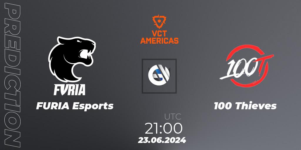FURIA Esports vs 100 Thieves: Match Prediction. 23.06.2024 at 21:00, VALORANT, VALORANT Champions Tour 2024: Americas League - Stage 2 - Group Stage