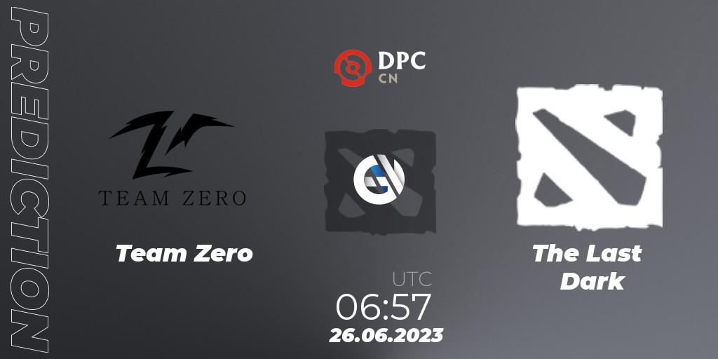 Team Zero vs The Last Dark: Match Prediction. 26.06.23, Dota 2, DPC 2023 Tour 3: CN Division II (Lower)