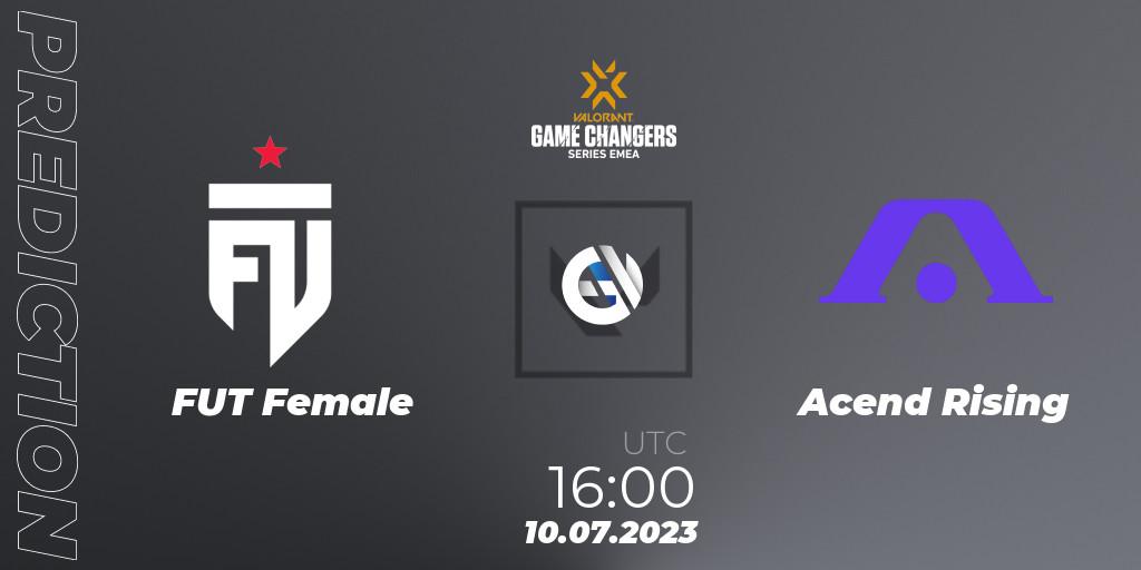 FUT Female vs Acend Rising: Match Prediction. 10.07.2023 at 16:10, VALORANT, VCT 2023: Game Changers EMEA Series 2 - Group Stage