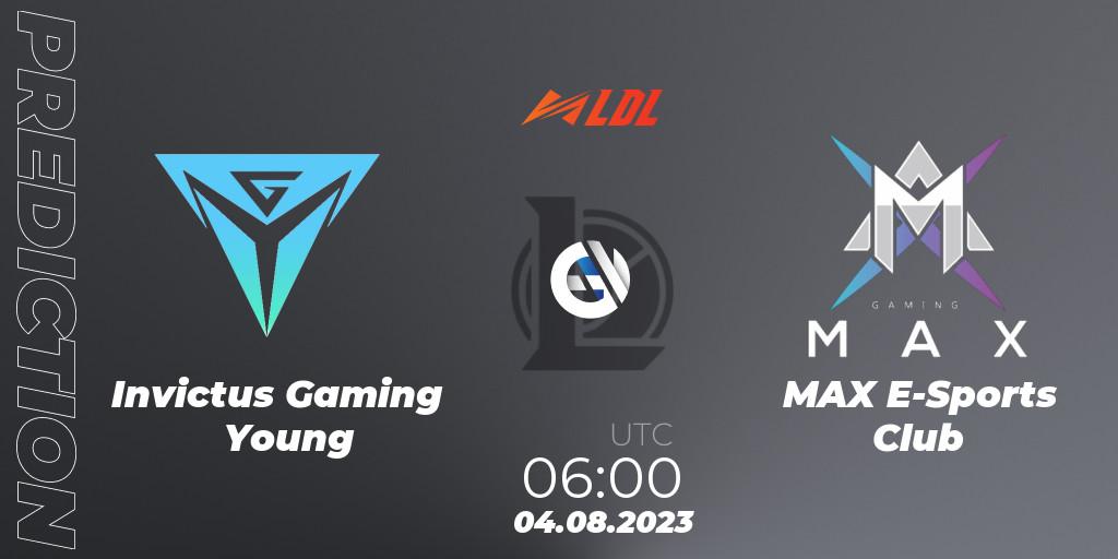 Invictus Gaming Young vs MAX E-Sports Club: Match Prediction. 04.08.2023 at 06:00, LoL, LDL 2023 - Playoffs