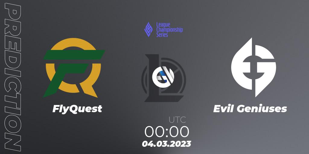 FlyQuest vs Evil Geniuses: Match Prediction. 04.03.23, LoL, LCS Spring 2023 - Group Stage