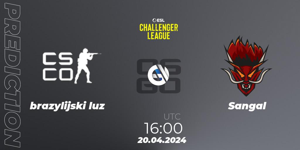 brazylijski luz vs Sangal: Match Prediction. 20.04.24, CS2 (CS:GO), ESL Challenger League Season 47: Europe
