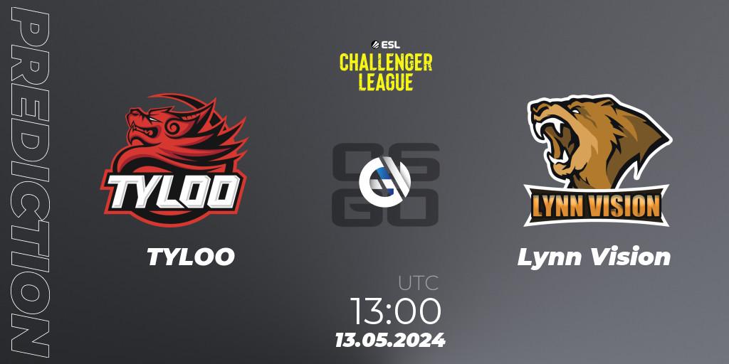 TYLOO vs Lynn Vision: Match Prediction. 13.05.2024 at 13:00, Counter-Strike (CS2), ESL Challenger League Season 47: Asia