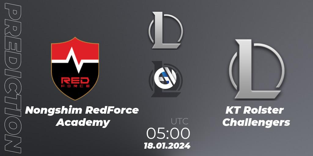 Nongshim RedForce Academy vs KT Rolster Challengers: Match Prediction. 18.01.24, LoL, LCK Challengers League 2024 Spring - Group Stage