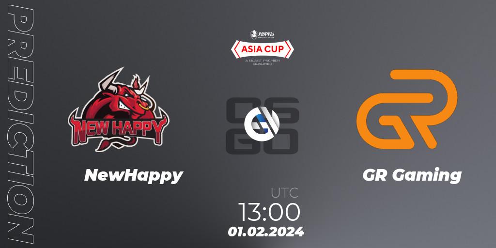 NewHappy vs GR Gaming: Match Prediction. 01.02.24, CS2 (CS:GO), 5E Arena Asia Cup Spring 2024 - BLAST Premier Qualifier