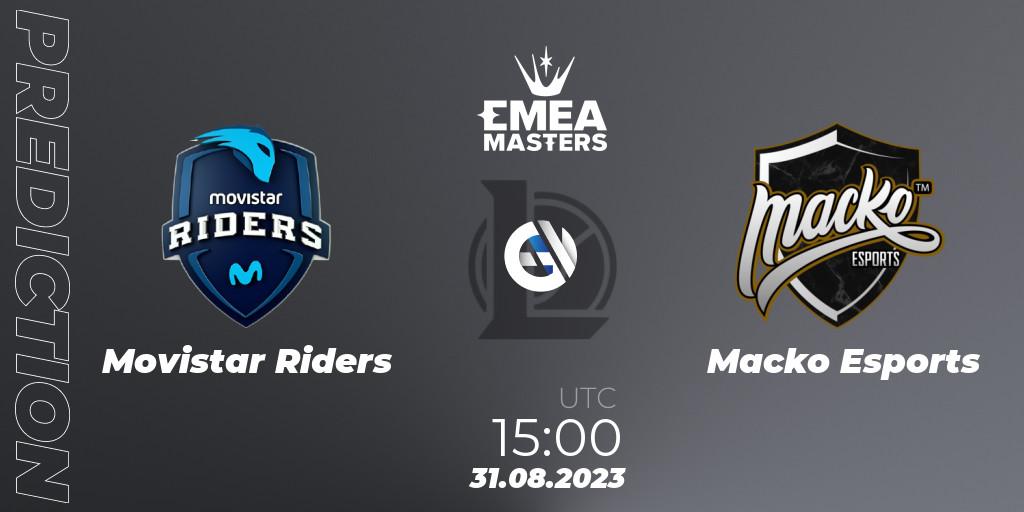 Movistar Riders vs Macko Esports: Match Prediction. 31.08.23, LoL, EMEA Masters Summer 2023