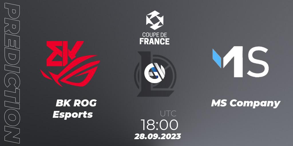 BK ROG Esports vs MS Company: Match Prediction. 28.09.23, LoL, Coupe de France 2023