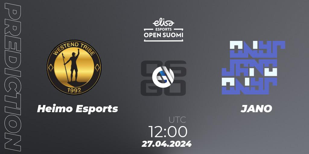 Heimo Esports vs JANO: Match Prediction. 27.04.24, CS2 (CS:GO), Elisa Open Suomi Season 6