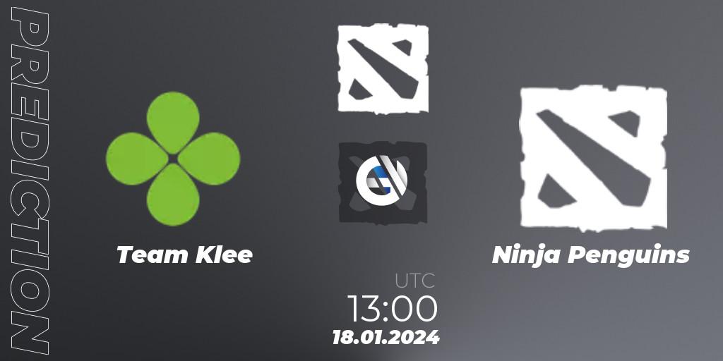 Team Klee vs Ninja Penguins: Match Prediction. 18.01.2024 at 13:05, Dota 2, European Pro League Season 16