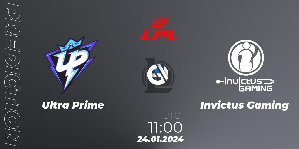 Ultra Prime vs Invictus Gaming: Match Prediction. 24.01.24, LoL, LPL Spring 2024 - Group Stage