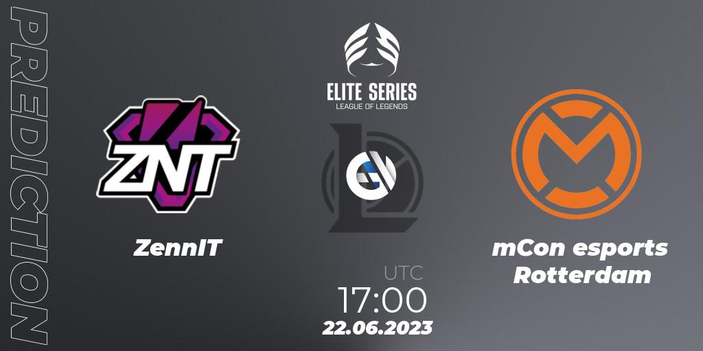 ZennIT vs mCon esports Rotterdam: Match Prediction. 22.06.2023 at 20:00, LoL, Elite Series Summer 2023