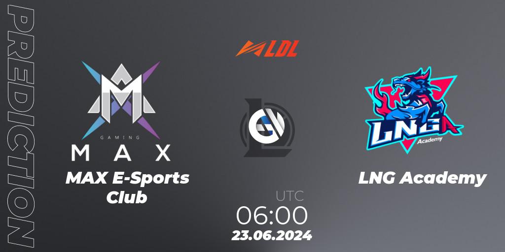 MAX E-Sports Club vs LNG Academy: Match Prediction. 23.06.2024 at 06:00, LoL, LDL 2024 - Stage 3
