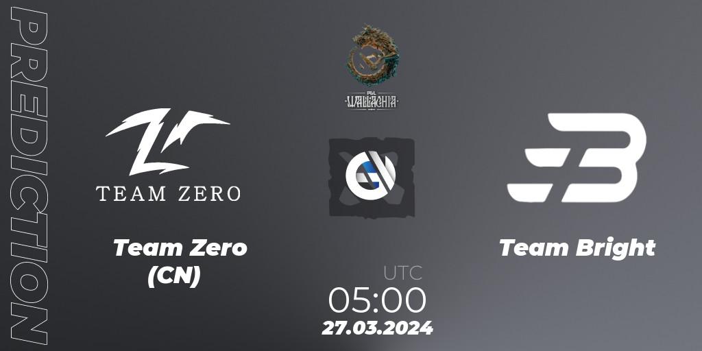 Team Zero (CN) vs Team Bright: Match Prediction. 27.03.24, Dota 2, PGL Wallachia Season 1: China Closed Qualifier