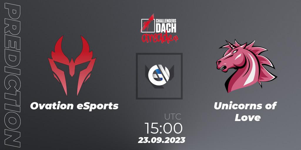 Ovation eSports vs Unicorns of Love: Match Prediction. 23.09.2023 at 15:00, VALORANT, VALORANT Challengers 2023 DACH: Arcade