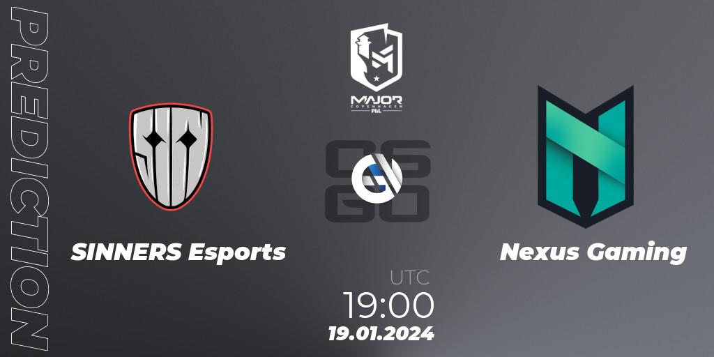 SINNERS Esports vs Nexus Gaming: Match Prediction. 19.01.2024 at 19:00, Counter-Strike (CS2), PGL CS2 Major Copenhagen 2024 Europe RMR Closed Qualifier