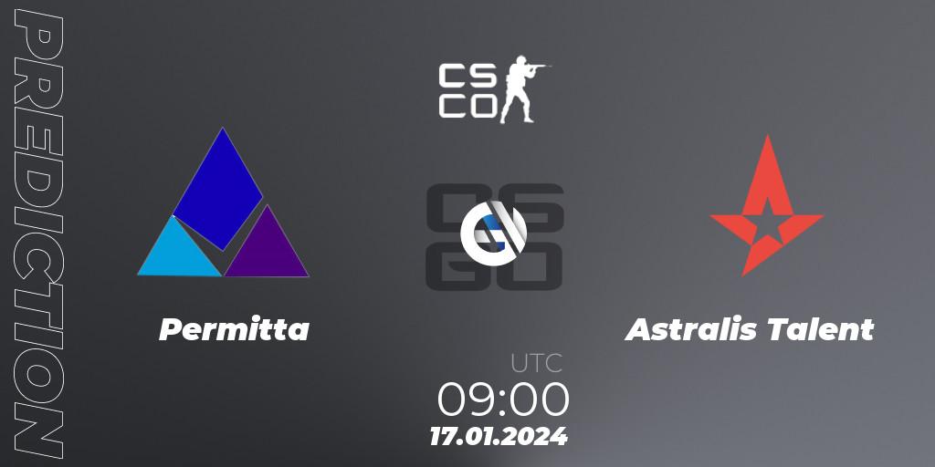 Permitta vs Astralis Talent: Match Prediction. 17.01.24, CS2 (CS:GO), European Pro League Season 14: Division 2