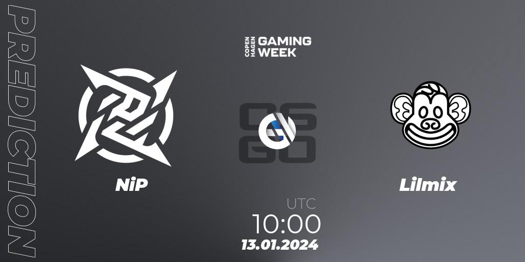 NiP vs Lilmix: Match Prediction. 13.01.24, CS2 (CS:GO), Copenhagen Gaming Week 2024
