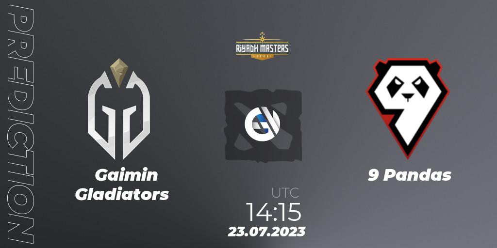Gaimin Gladiators vs 9 Pandas: Match Prediction. 23.07.23, Dota 2, Riyadh Masters 2023 - Group Stage